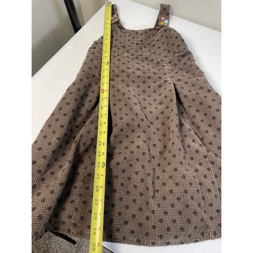 Vintage Gymboree Girls dress 12 Corduroy Brown Jumper 2007 Polka Dot Kids